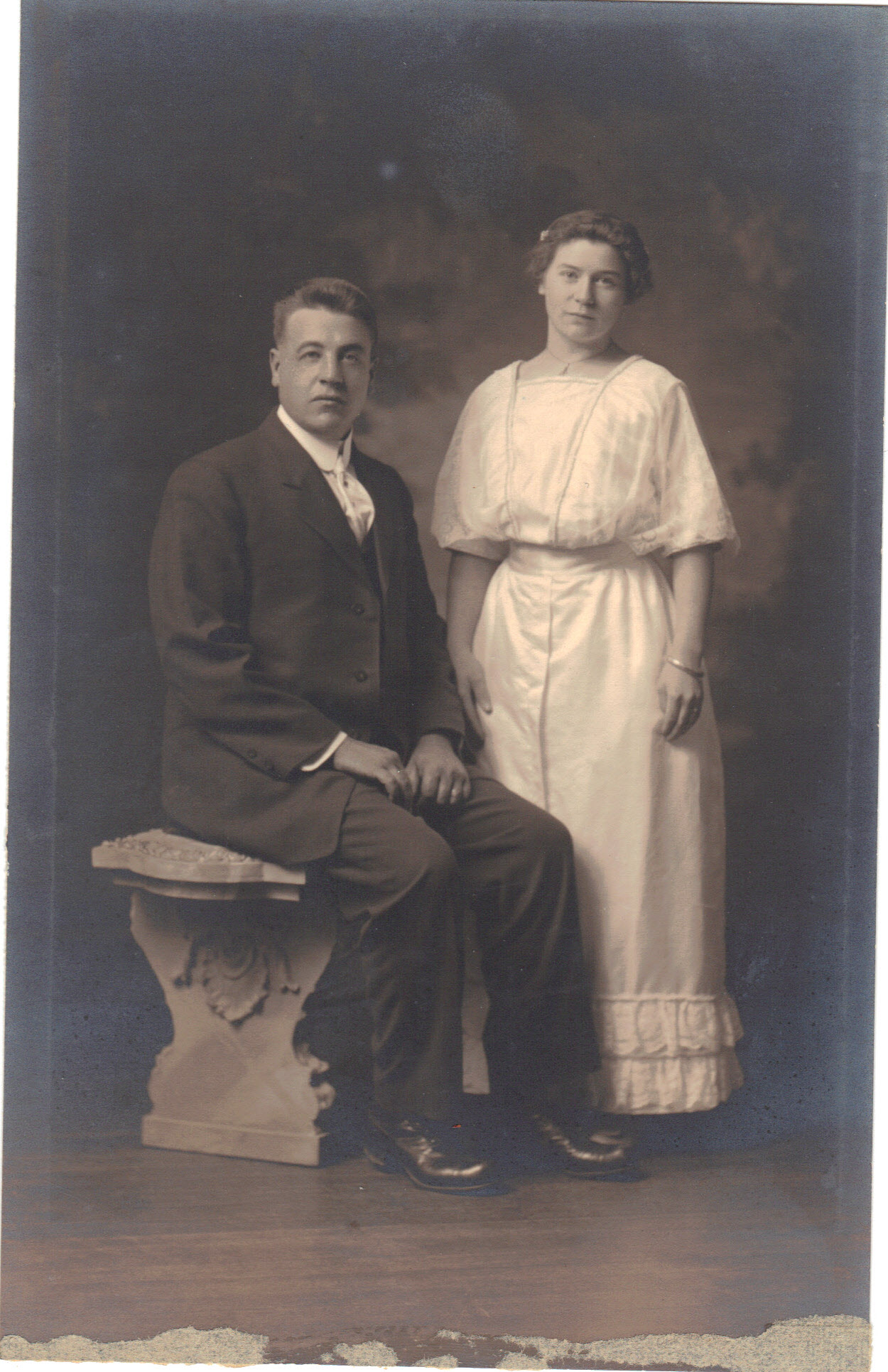Raphael Burch and Cora Belle Johnston, probably in their wedding photograph